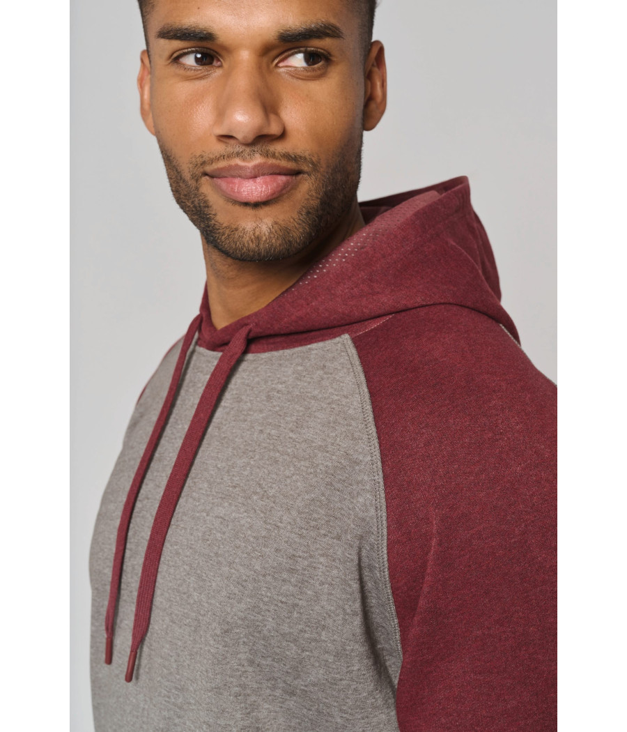 Sweat-shirt à capuche bicolore unisexe