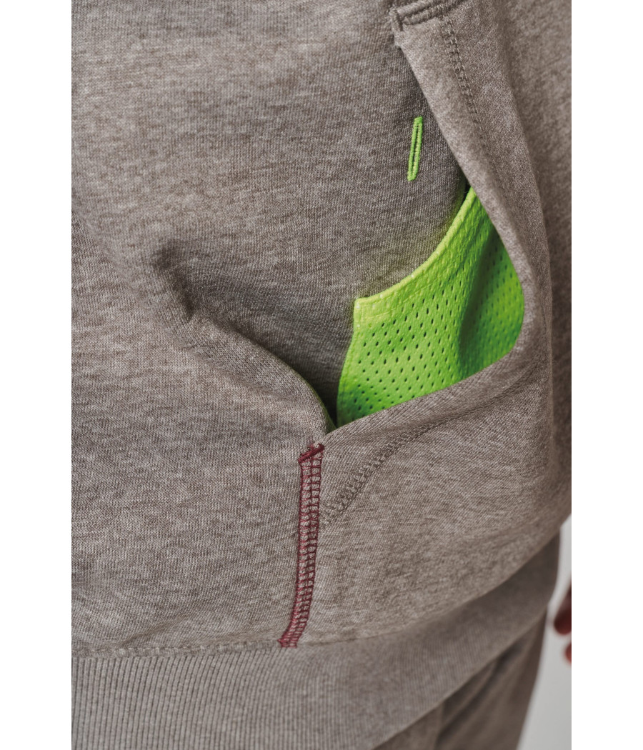 Sweat-shirt à capuche bicolore unisexe