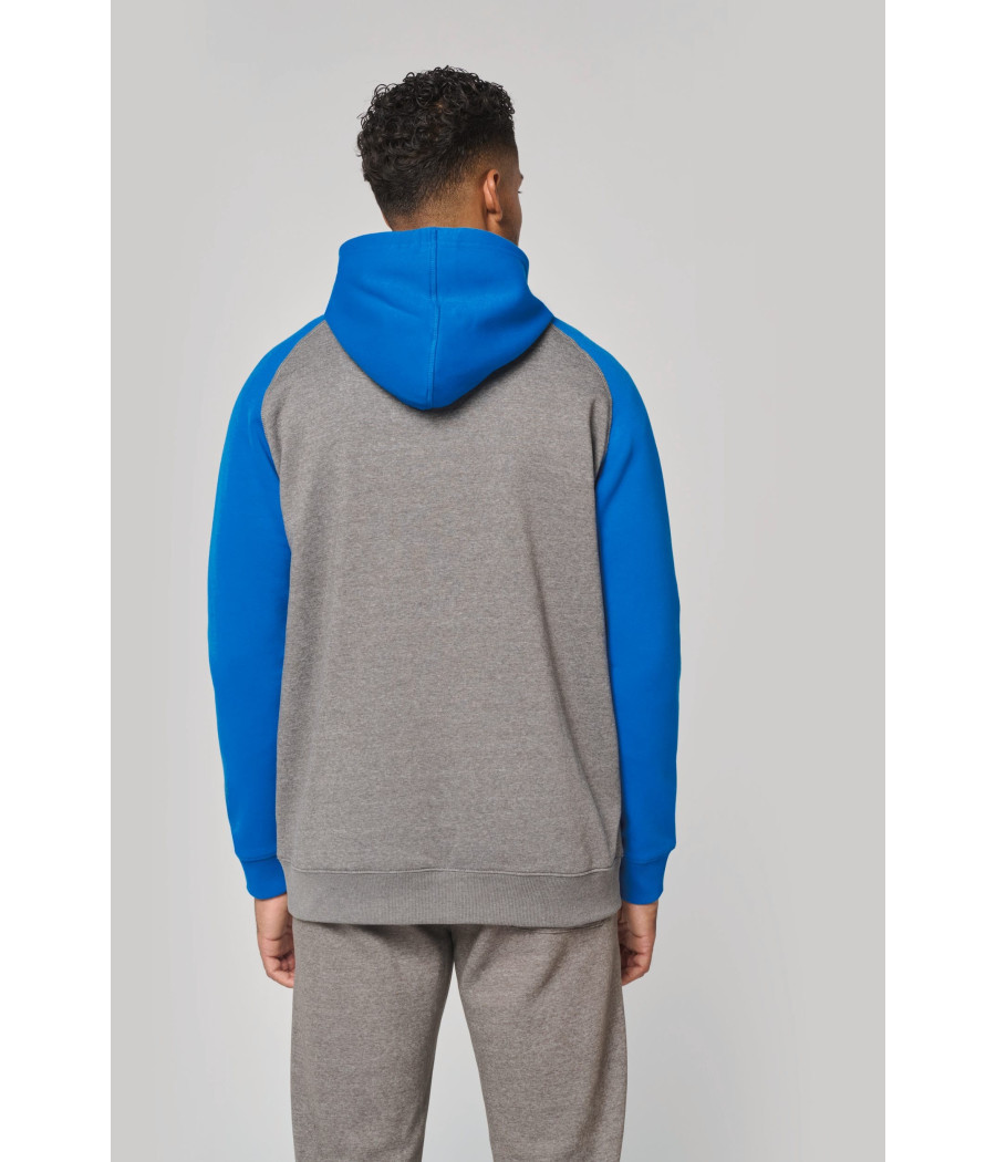 Veste molleton zippée capuche bicolore unisexe