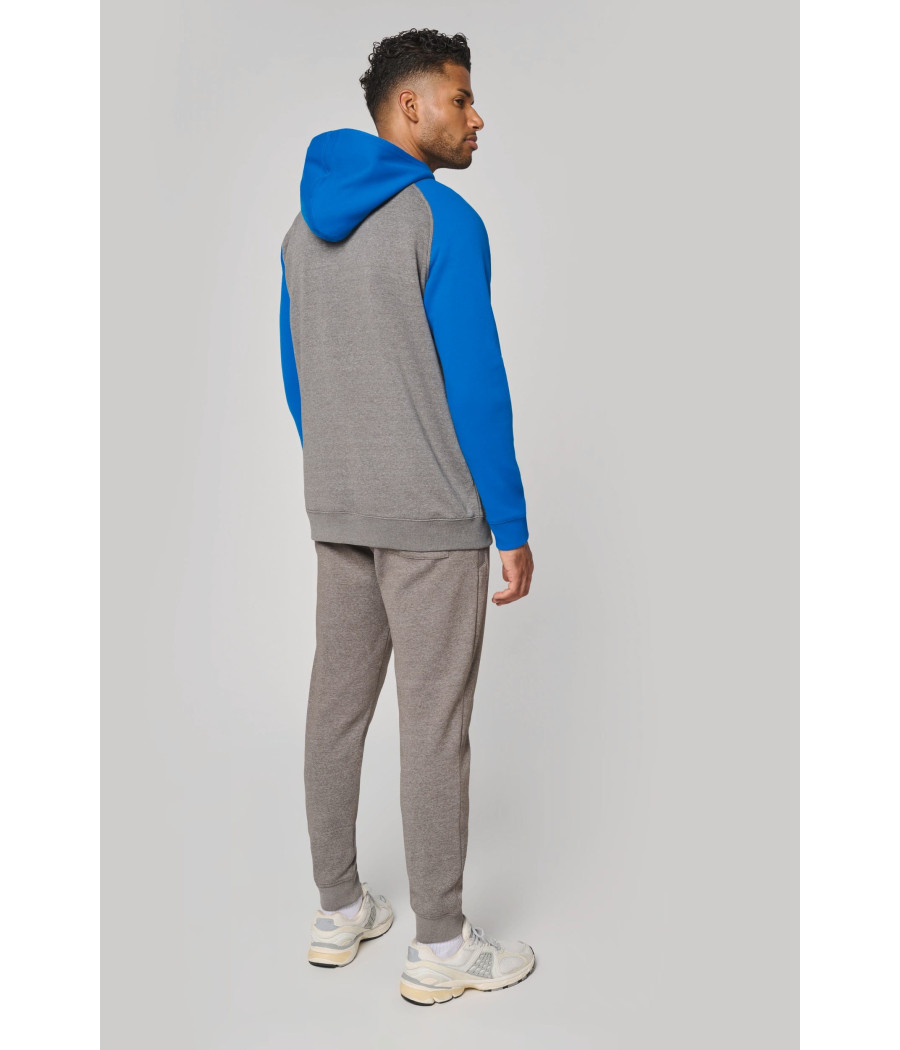 Veste molleton zippée capuche bicolore unisexe