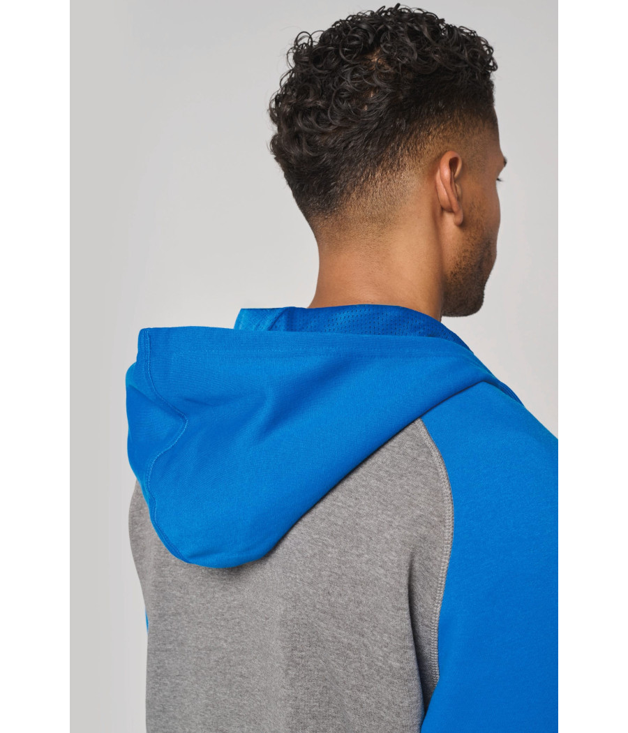 Veste molleton zippée capuche bicolore unisexe