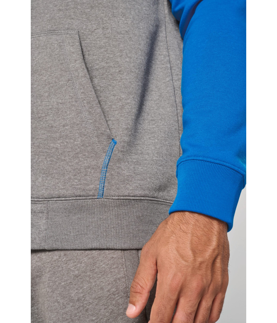 Veste molleton zippée capuche bicolore unisexe