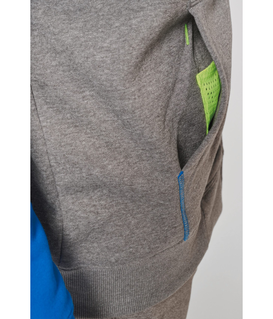 Veste molleton zippée capuche bicolore unisexe