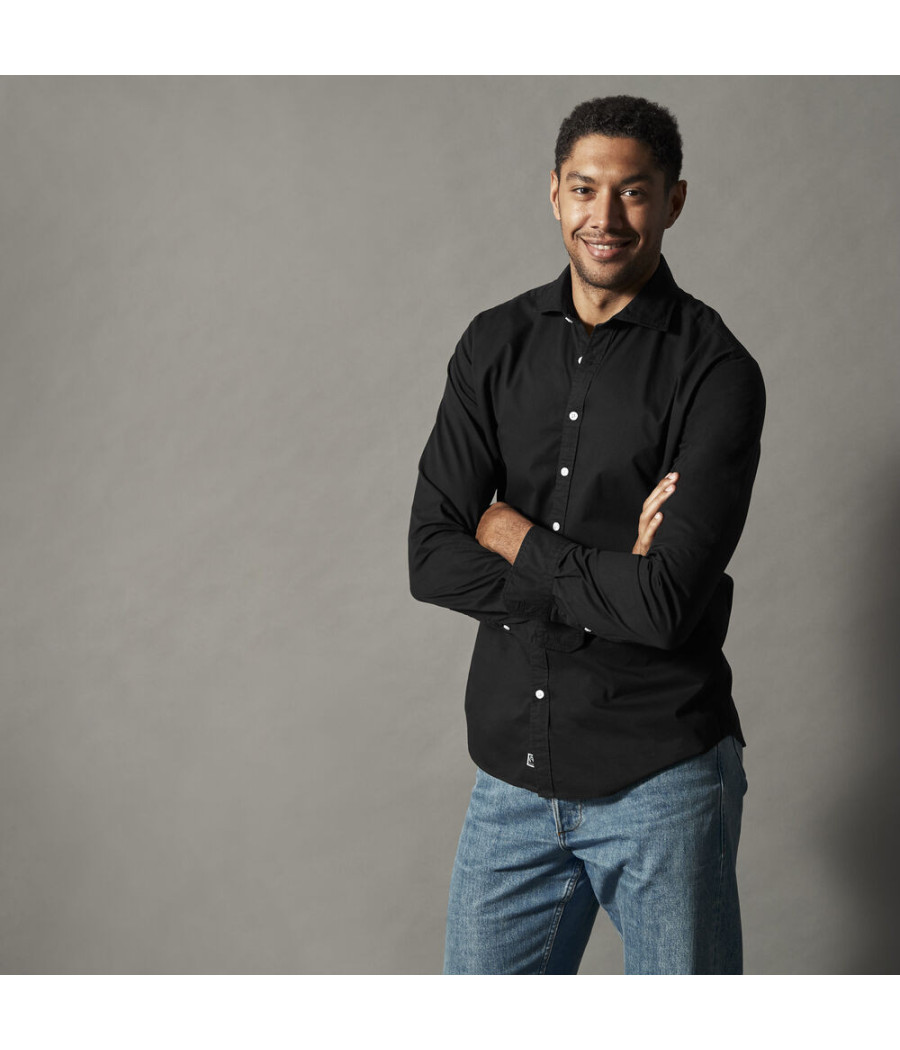 CHEMISE TWILL SLIM FIT HOMME - CERTIFIÉ GOTS
