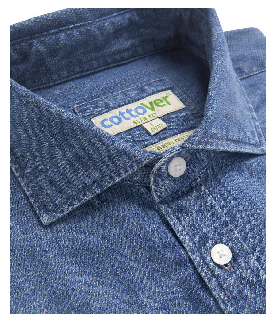 CHEMISE DENIM SLIM FIT HOMME - CERTIFIÉ GOTS