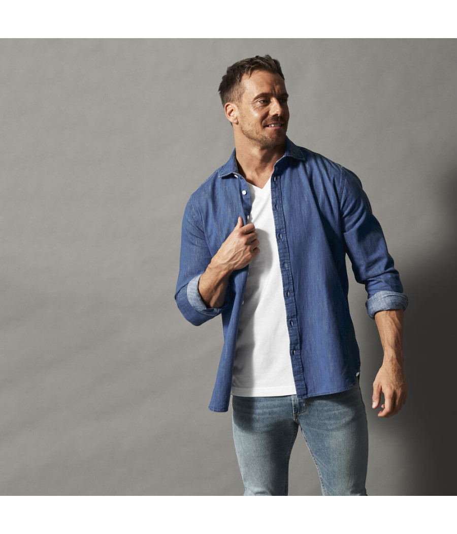 CHEMISE DENIM SLIM FIT HOMME - CERTIFIÉ GOTS