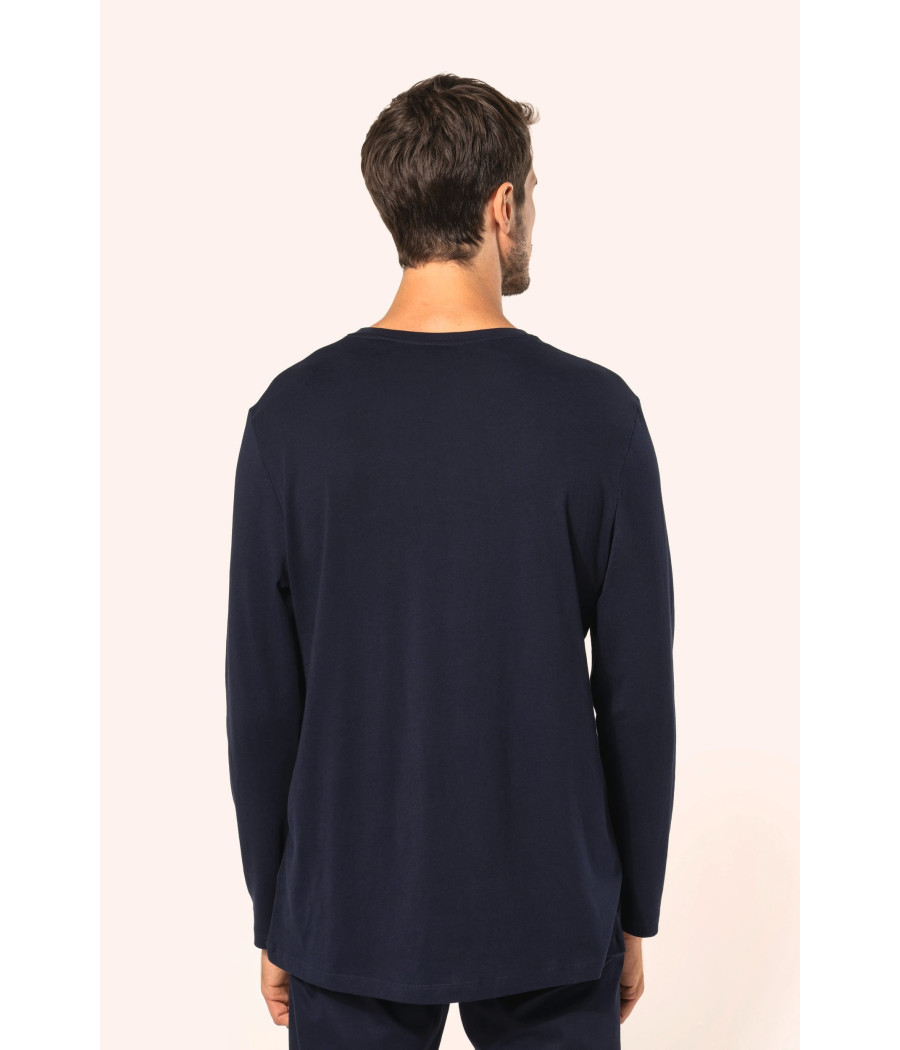 T-shirt Supima® col V manches longues homme