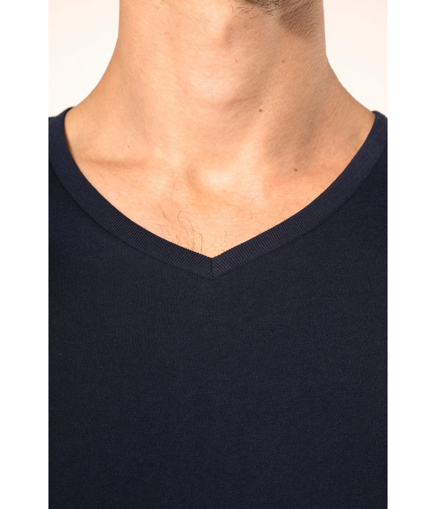 T-shirt Supima® col V manches longues homme