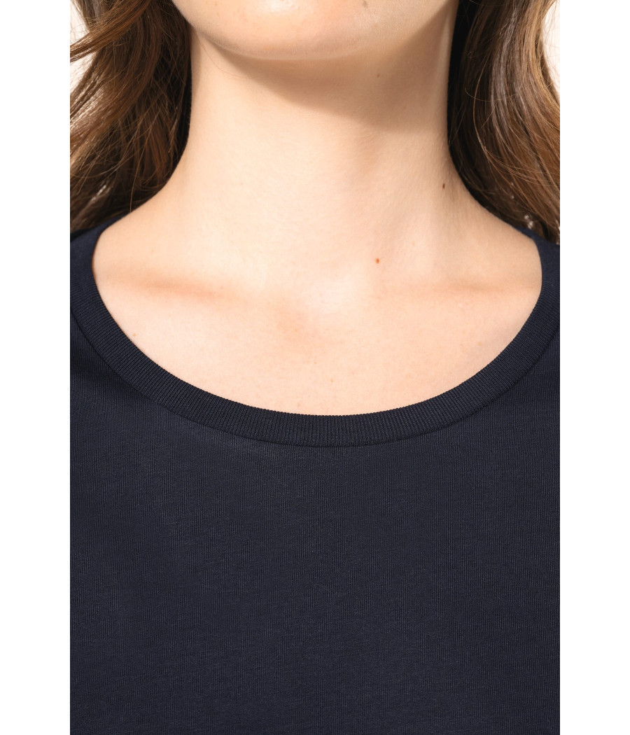 T-shirt Supima® col rond manches longues femme