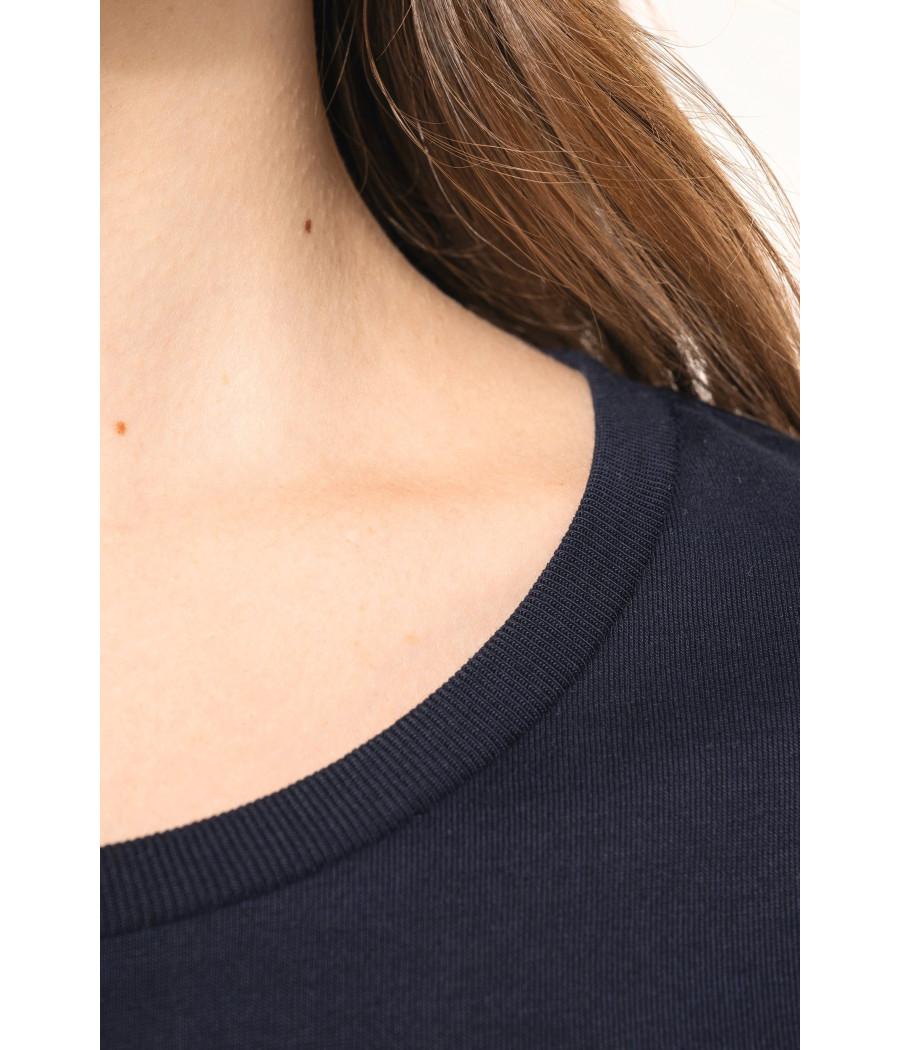 T-shirt Supima® col rond manches longues femme