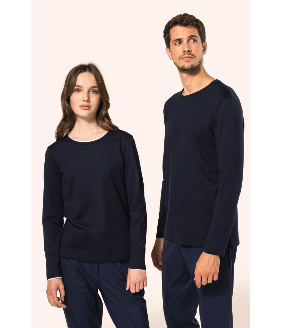 T-shirt Supima® col rond manches longues femme