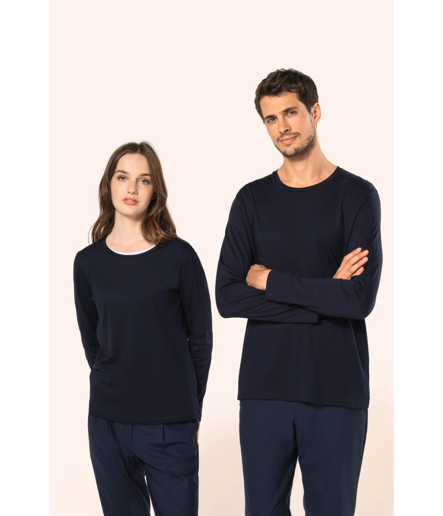 T-shirt Supima® col rond manches longues femme