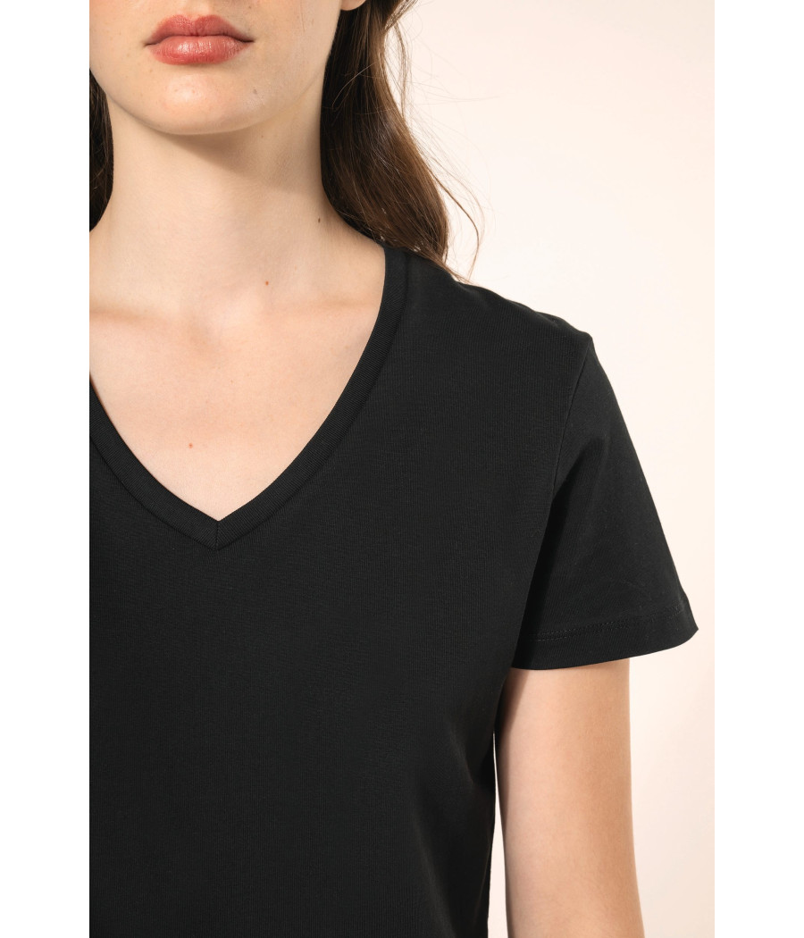 T-shirt Supima® col V manches courtes femme