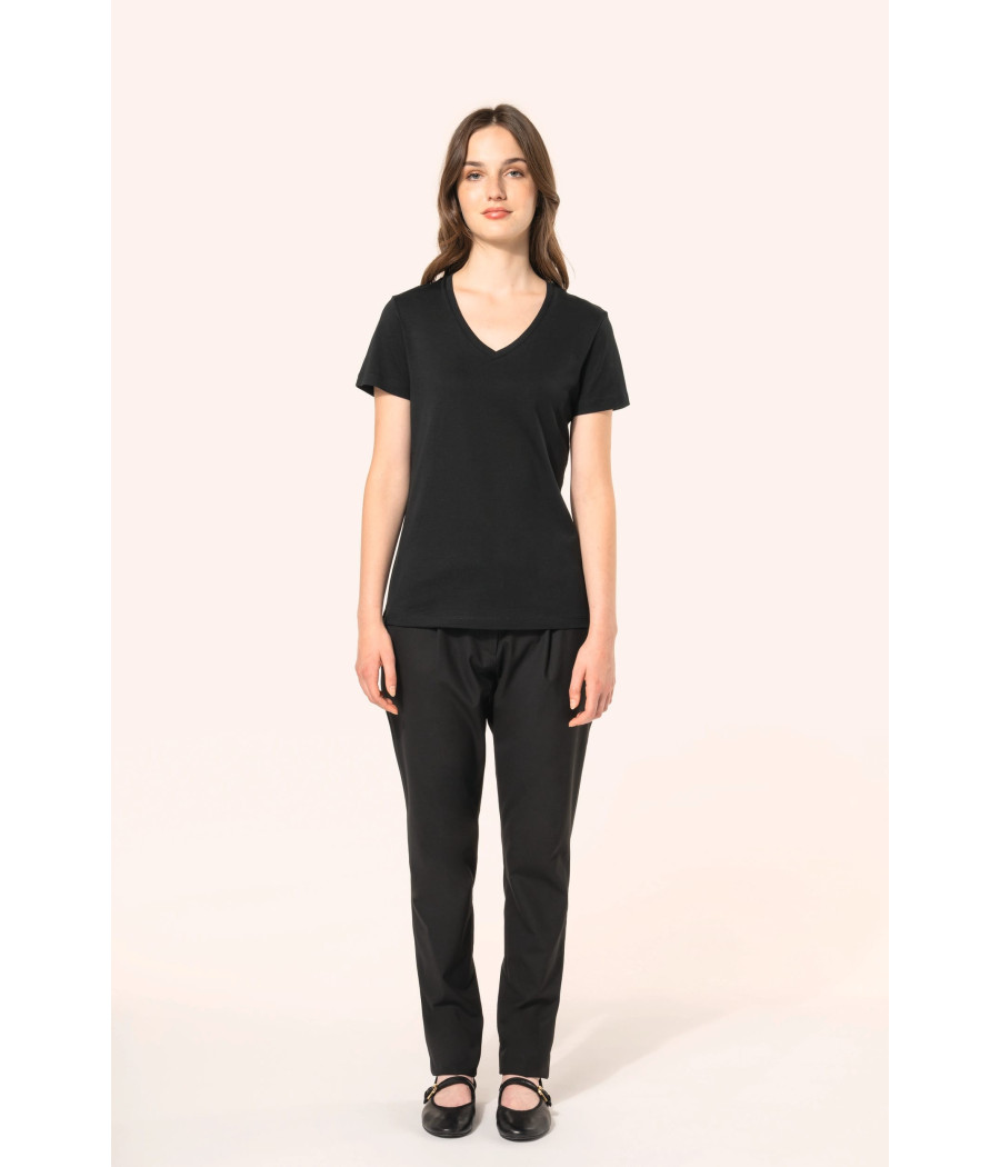 T-shirt Supima® col V manches courtes femme