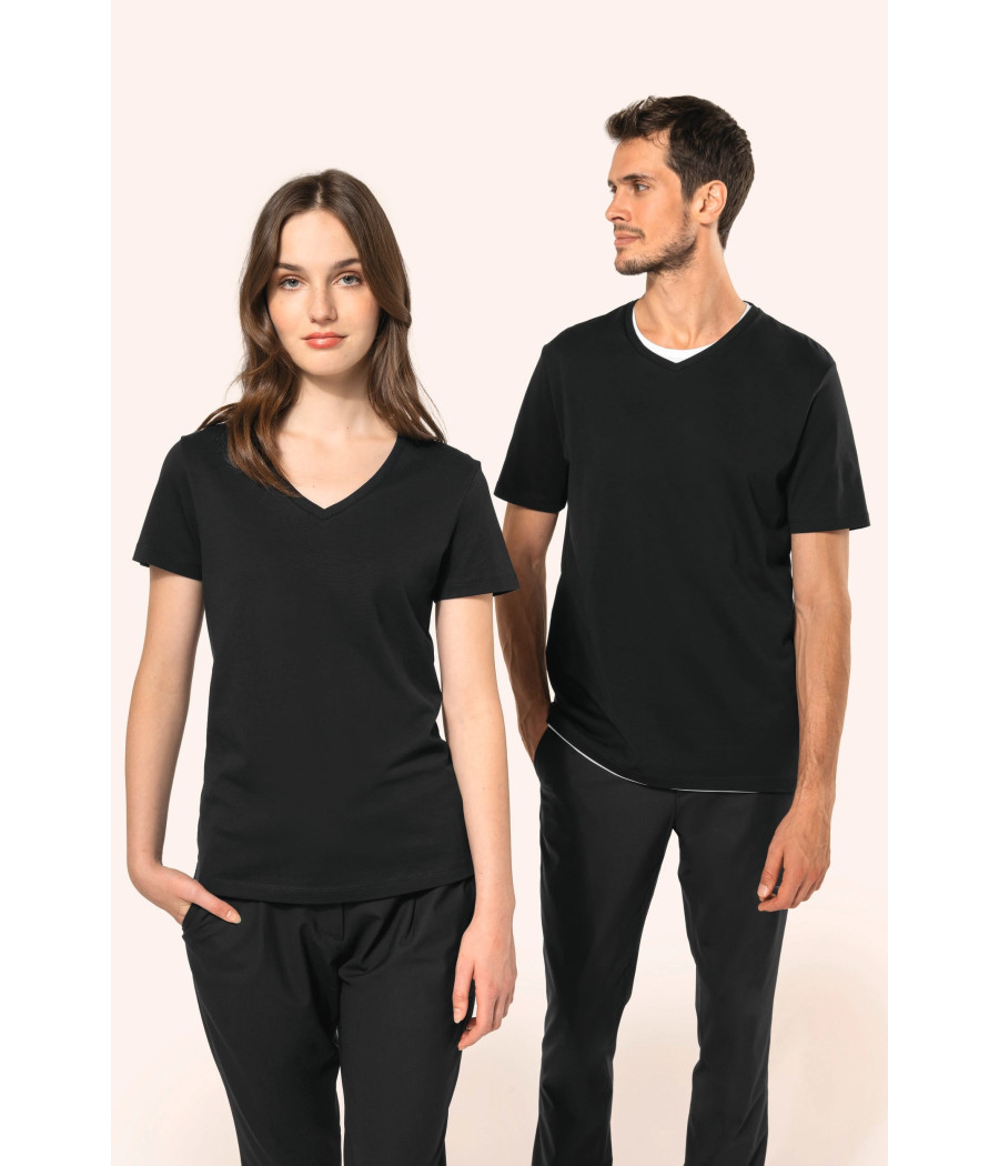 T-shirt Supima® col V manches courtes femme