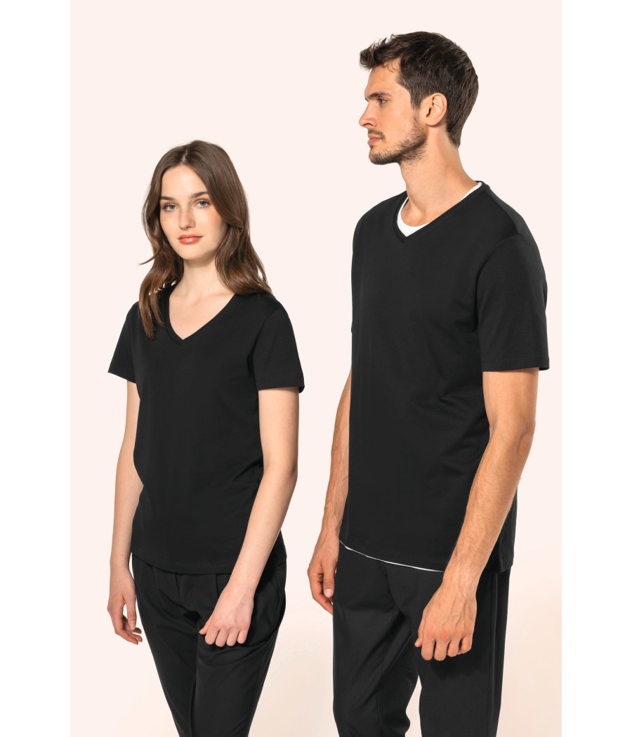 T-shirt Supima® col V manches courtes femme