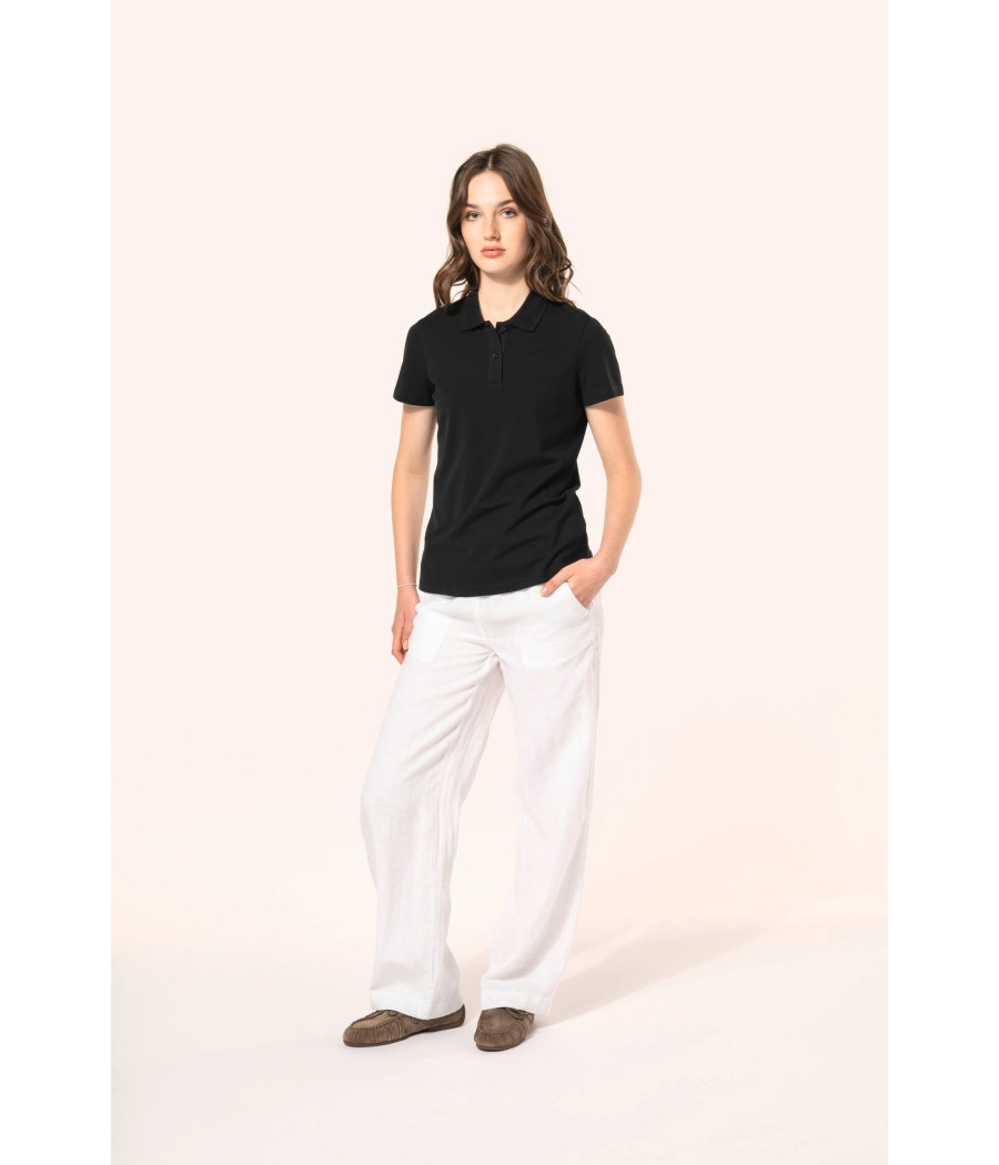 Polo Supima® manches courtes femme