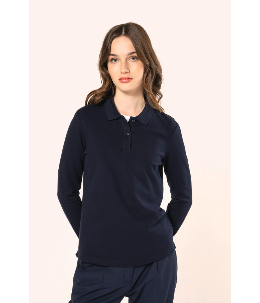 Polo Supima® manches longues femme