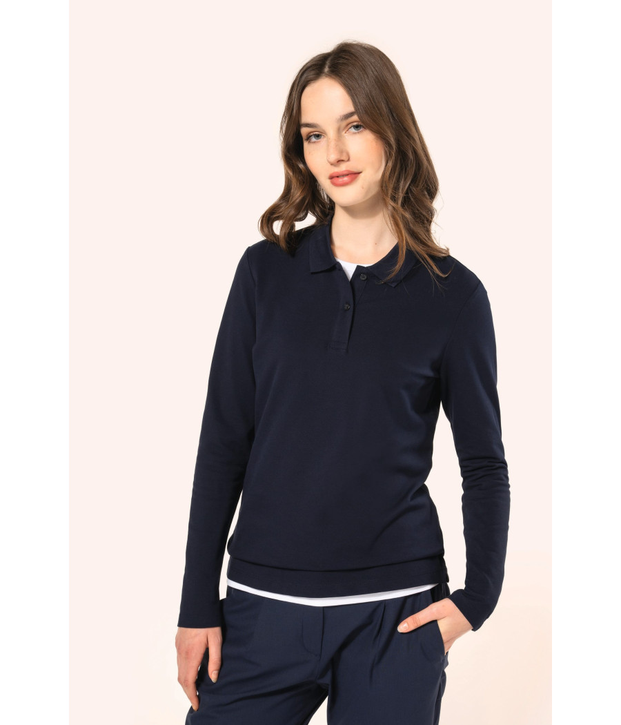 Polo Supima® manches longues femme