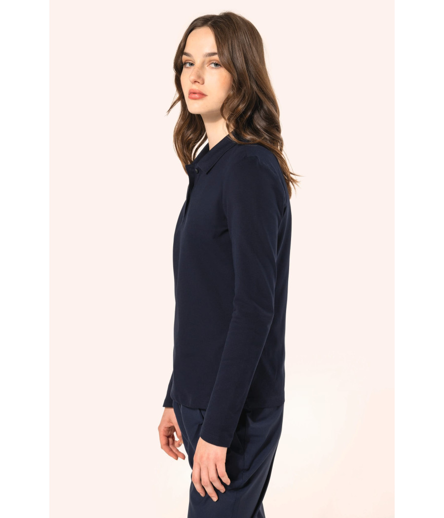 Polo Supima® manches longues femme