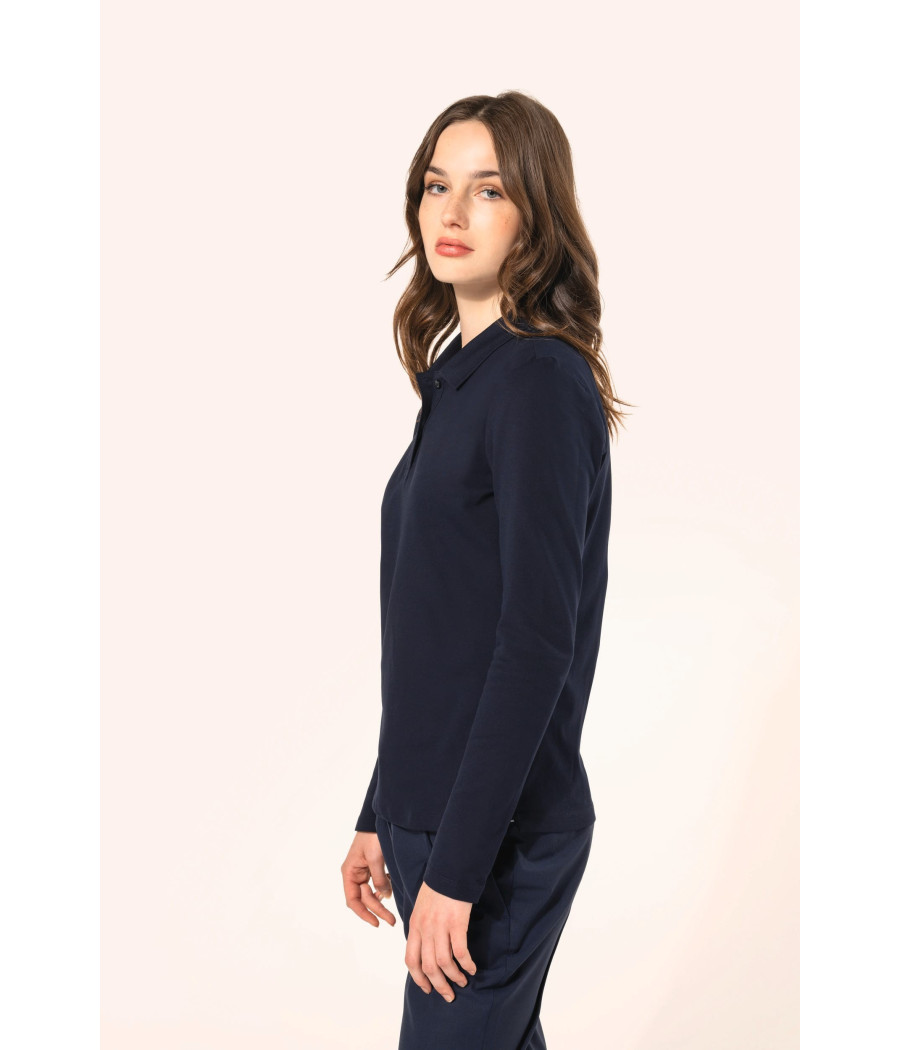 Polo Supima® manches longues femme