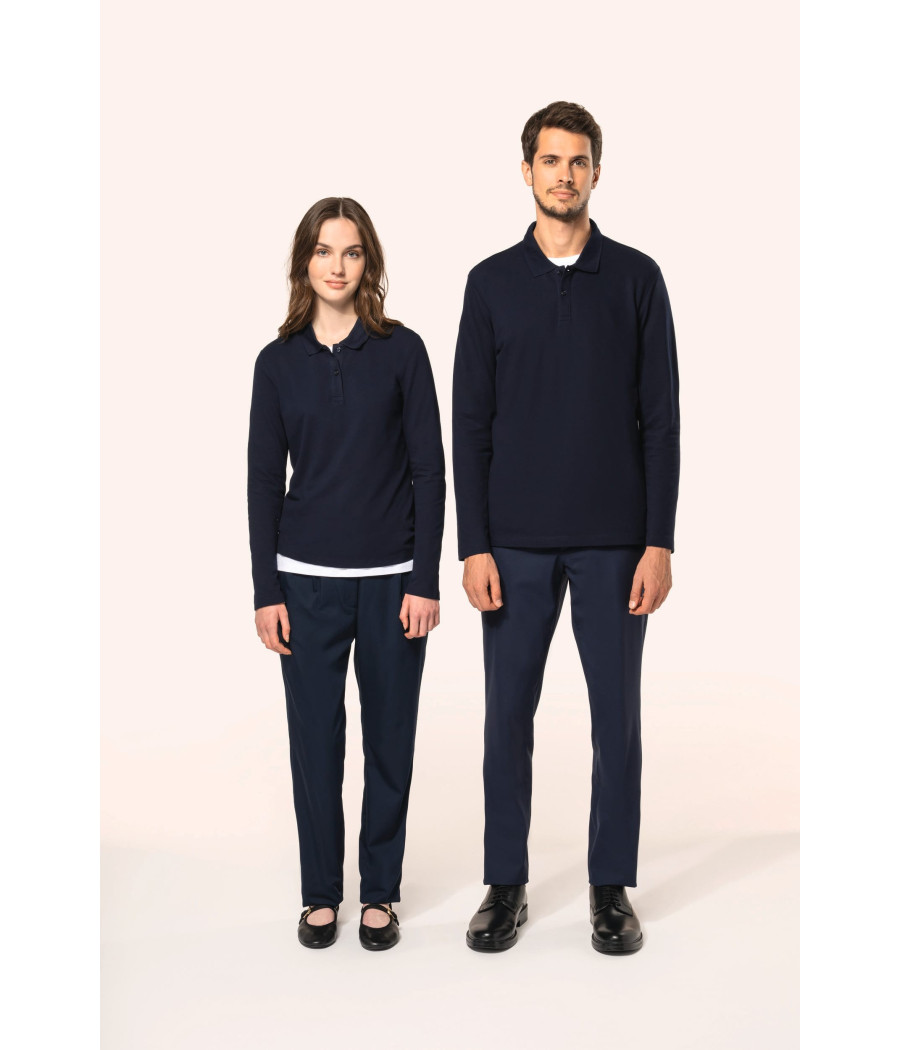 Polo Supima® manches longues femme