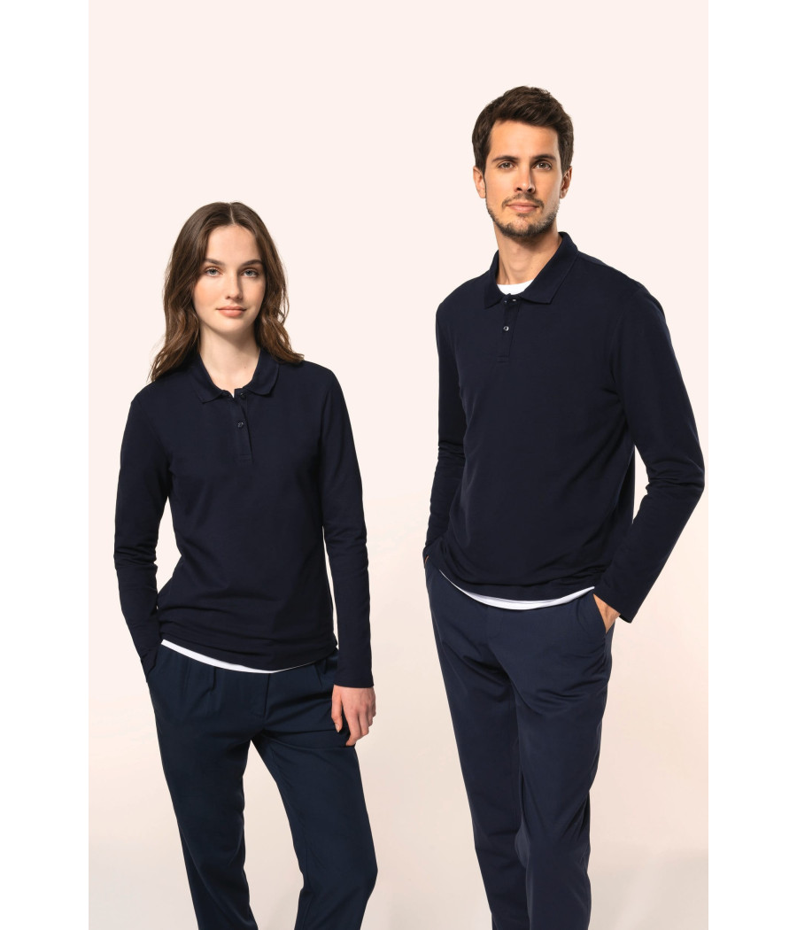 Polo Supima® manches longues femme