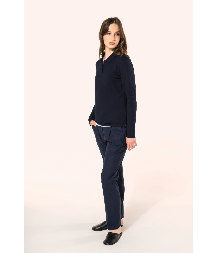 Polo Supima® manches longues femme