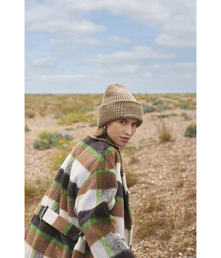 Bonnet à patch en grosse mailles