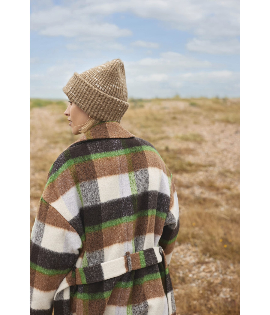 Bonnet à patch en grosse mailles