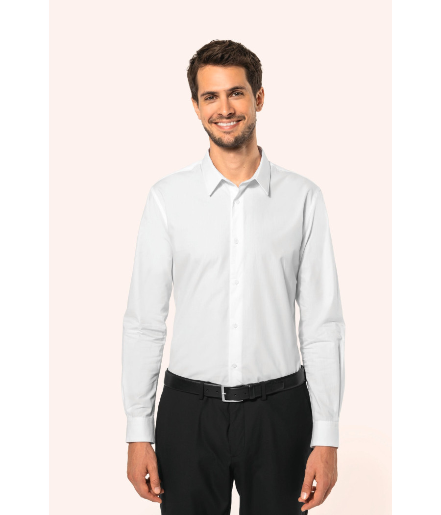 Chemise popeline manches longues homme