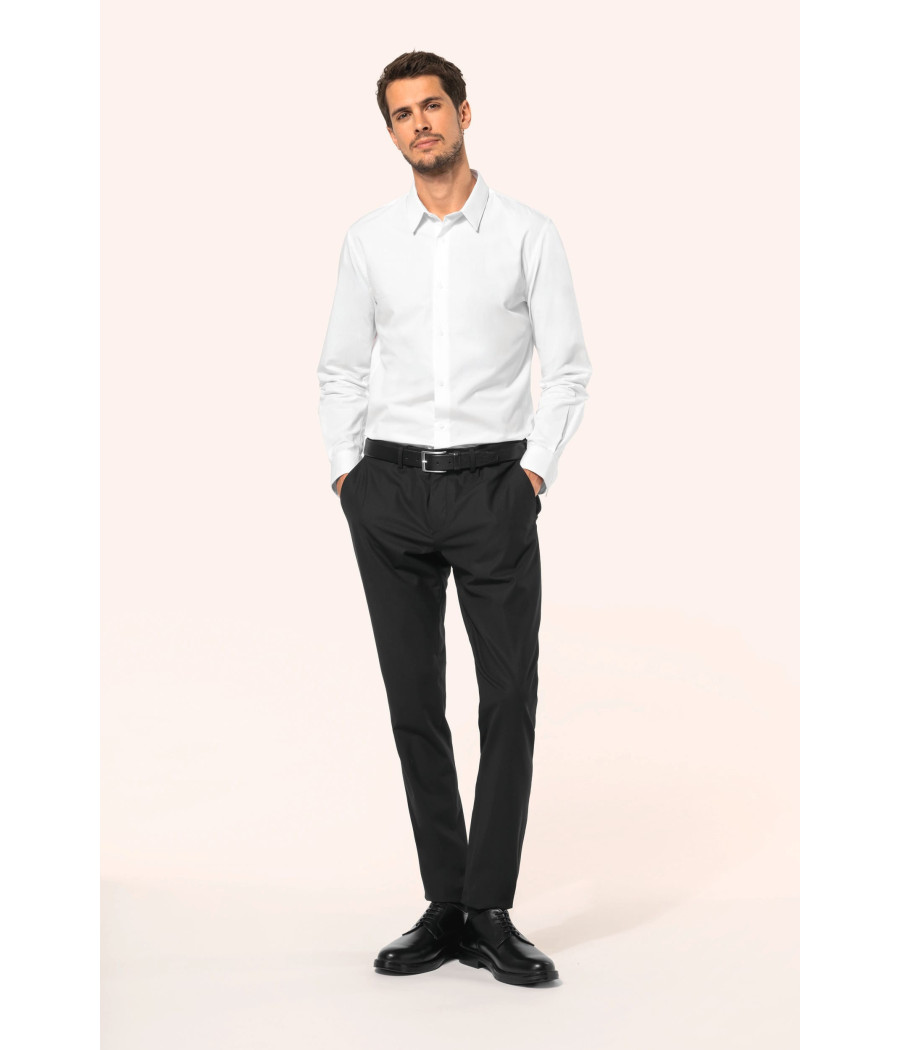 Chemise popeline manches longues homme