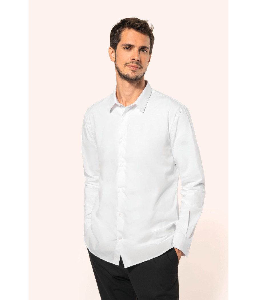 Chemise popeline manches longues homme