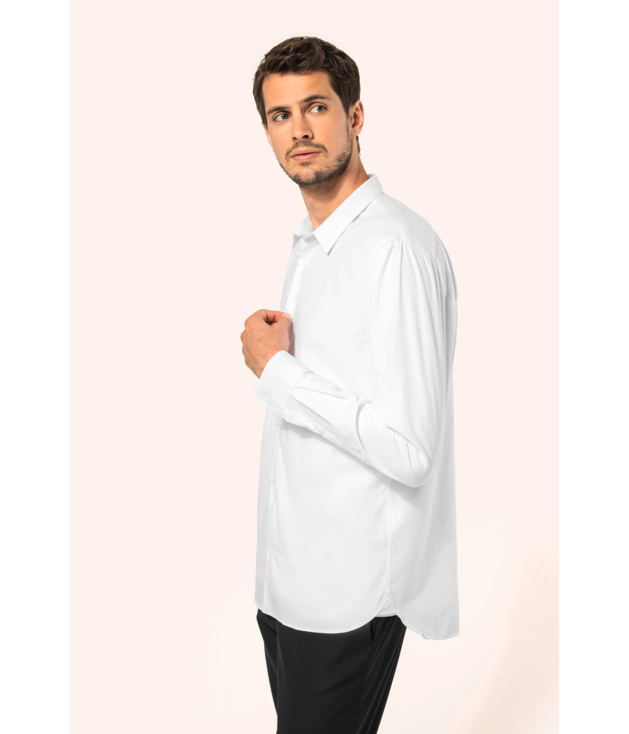 Chemise popeline manches longues homme