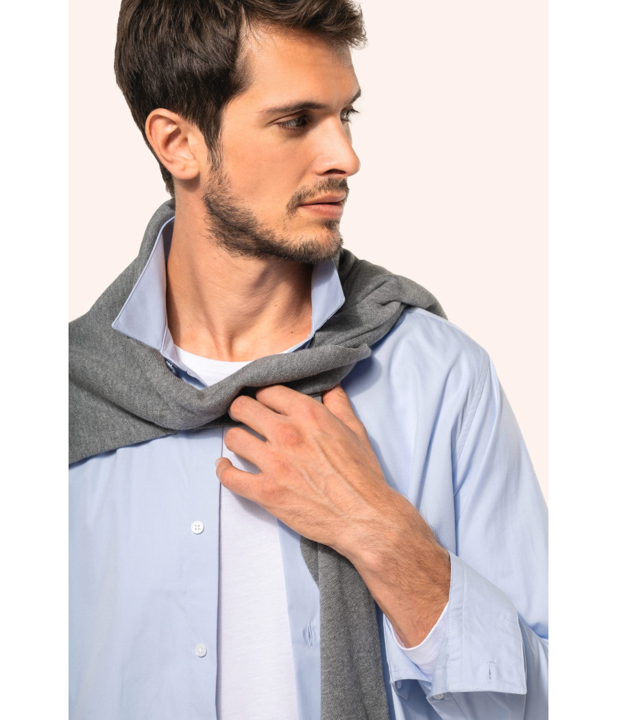 Chemise popeline manches longues homme