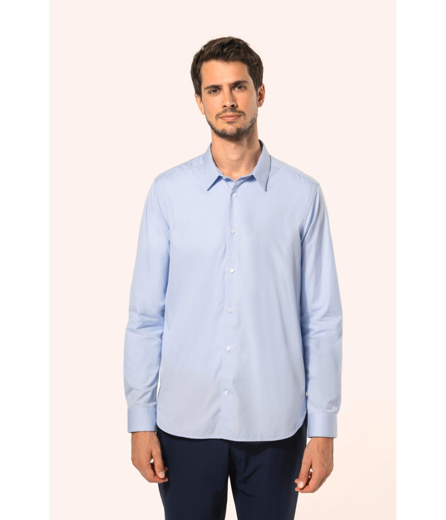 Chemise popeline manches longues homme