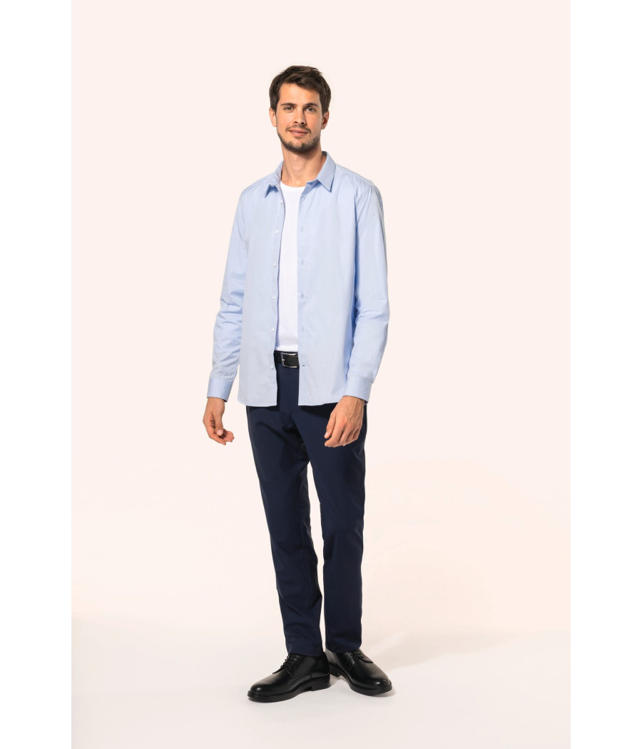 Chemise popeline manches longues homme