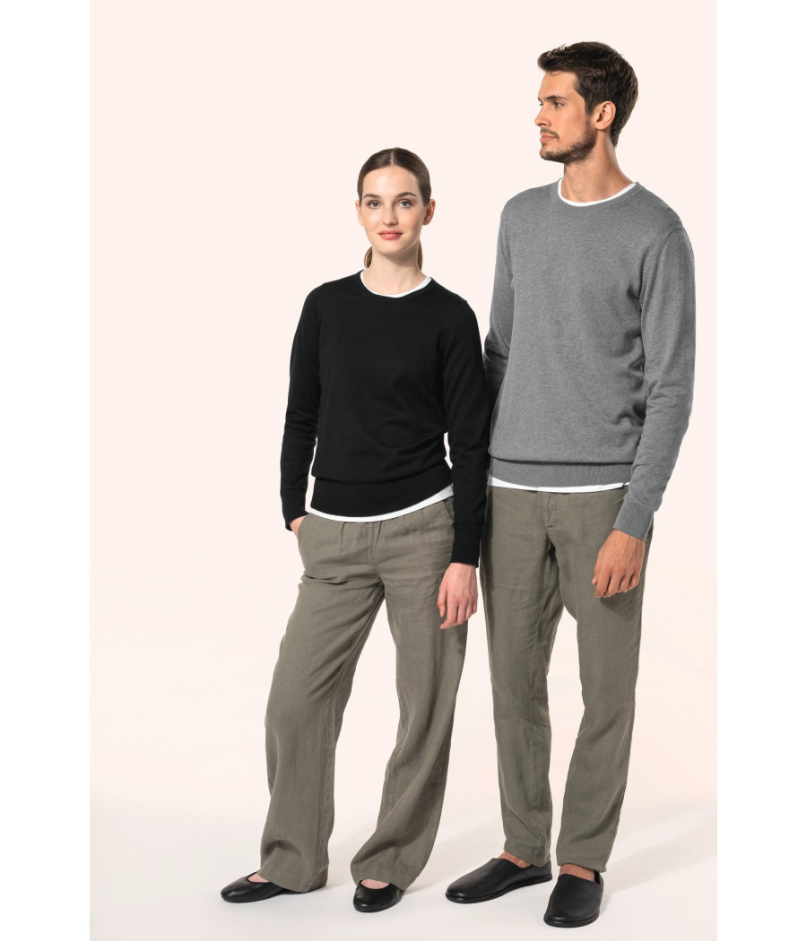 Pull Supima® col rond homme