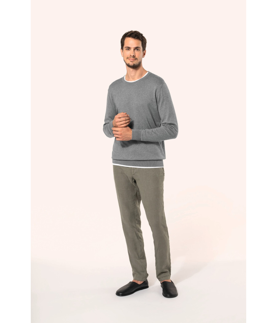 Pull Supima® col rond homme