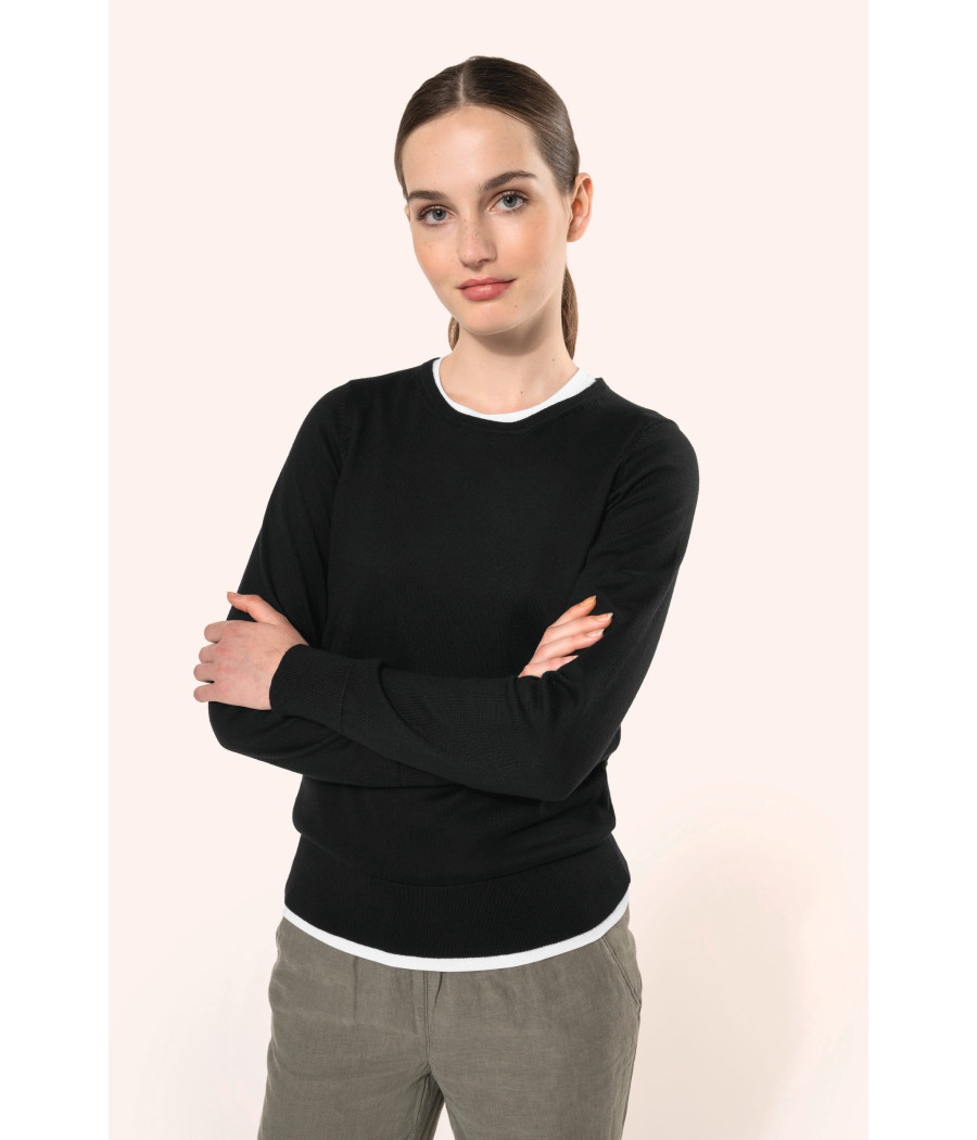 Pull Supima® col rond  femme