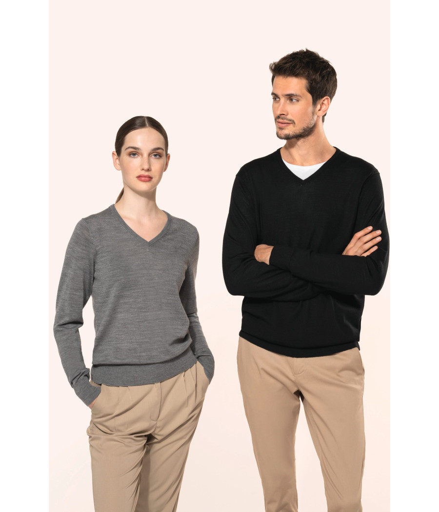 Pull Mérinos col V homme