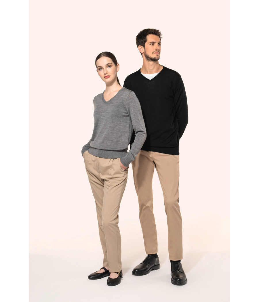 Pull Mérinos col V homme