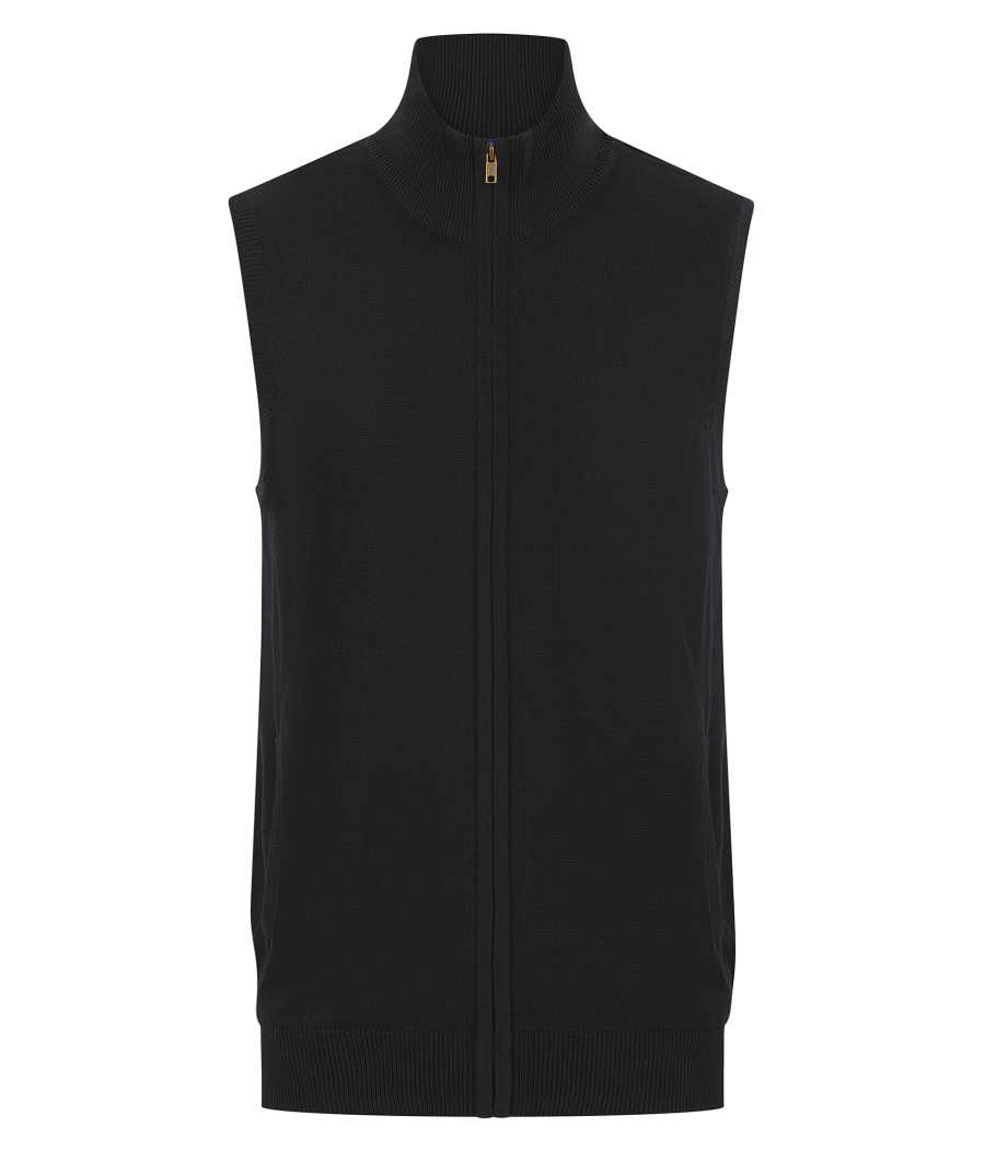 Pull zippé sans manches pour homme