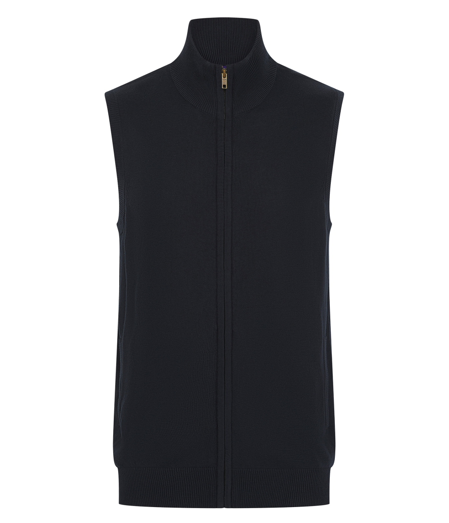 Pull zippé sans manches pour homme