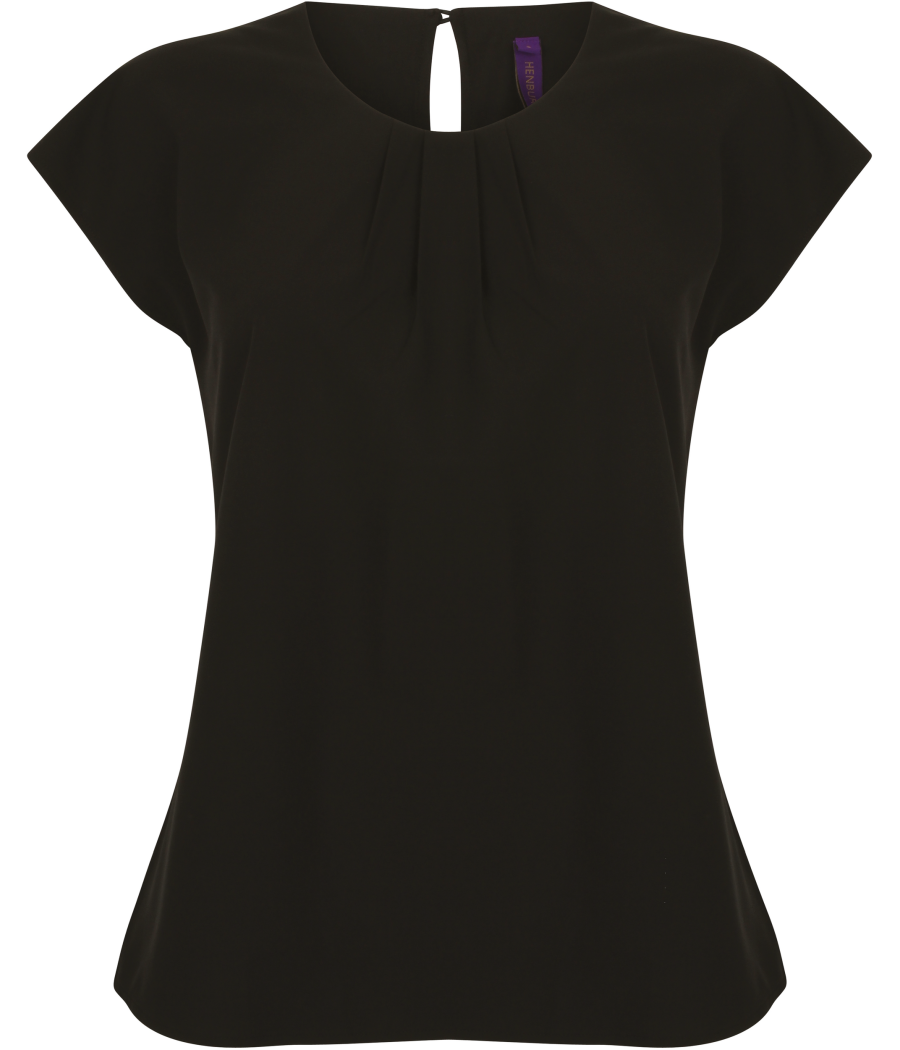 Top col plissé femme