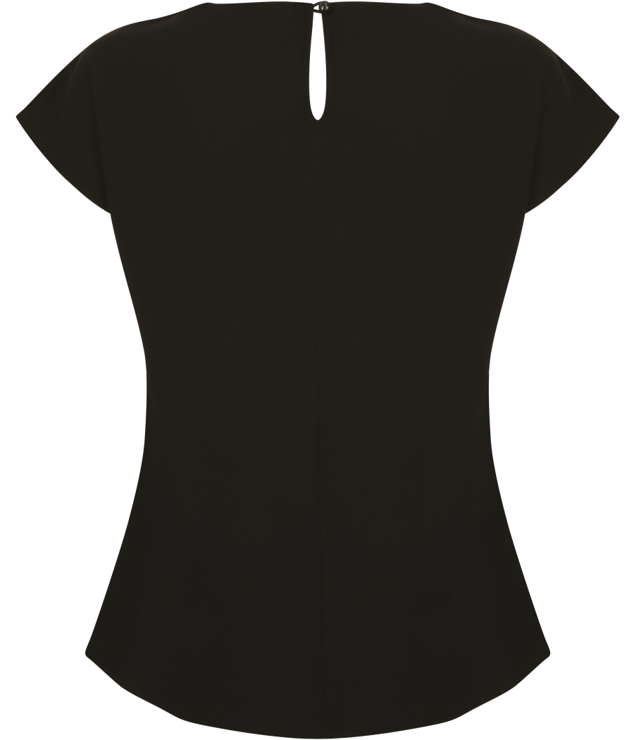 Top col plissé femme