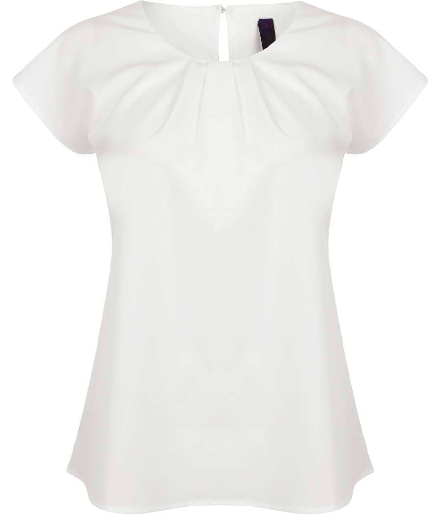 Top col plissé femme