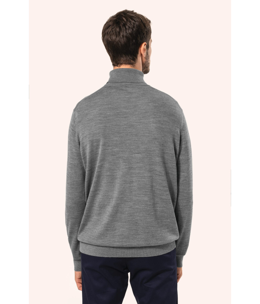 Pull Mérinos col roulé homme