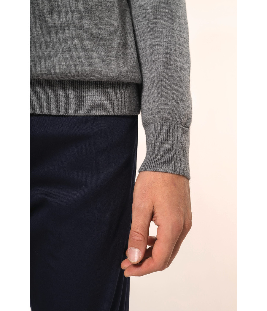 Pull Mérinos col roulé homme