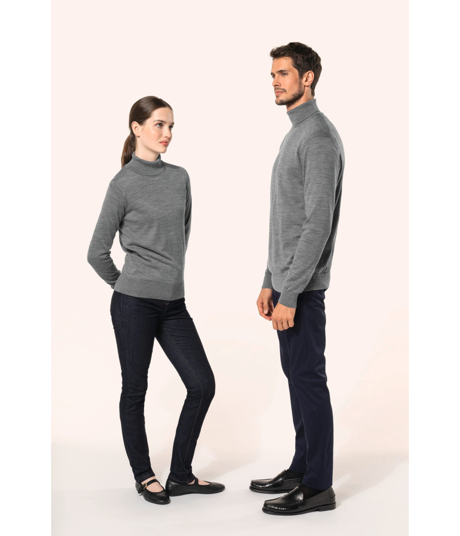 Pull Mérinos col roulé homme